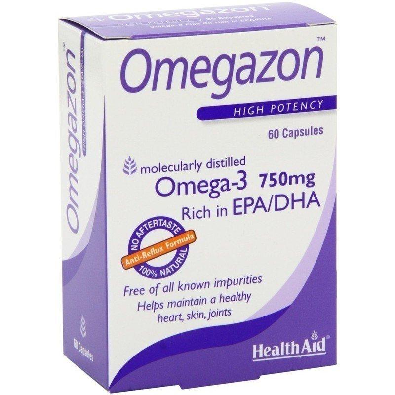 Health Aid Omegazon Molecularly Distilled Omega-3 Fish Oil Rich in EPADHA 30 Capsules